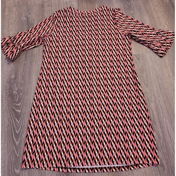 Aryeh Womens Tunic Dress V‎ Neck Pink Geometric Print Multicolor Size Large - Picture 13 of 14